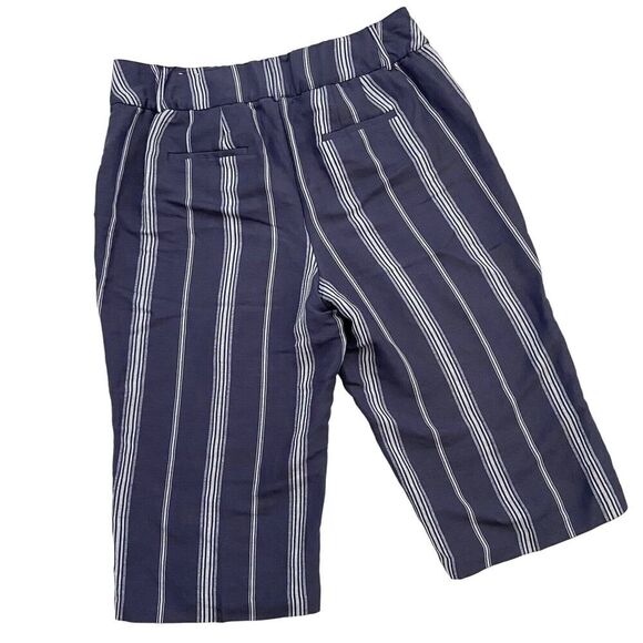 Lane Bryant The Laney Linen Blend High Rise Cropped Striped Pants Size 20 - Picture 7 of 11